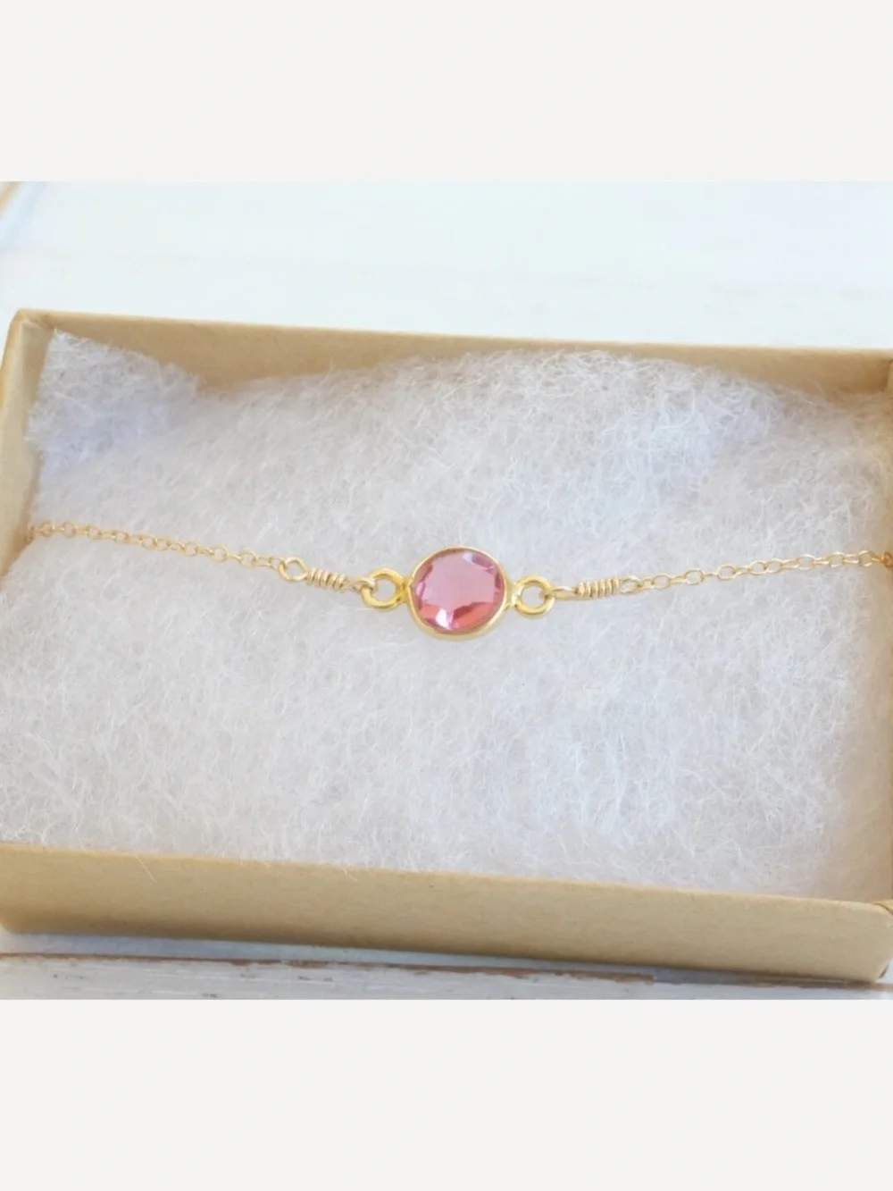 Gold Filled Pink Tourmaline Baby & Child Bracelet – Handmade